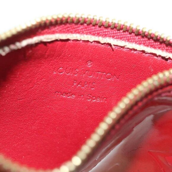 LOUIS VUITTON Monogram Vernis Pochette cree Coin Purse Red - Picture 10 of 15